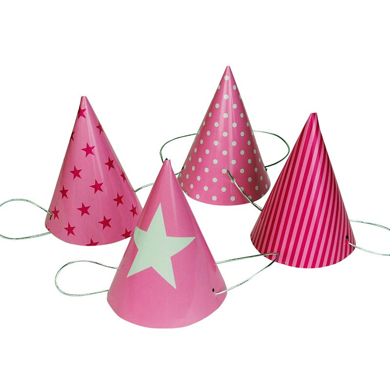 The Party Cupboard : Candy Pink Multi Star Paper Party Hat : Star ...