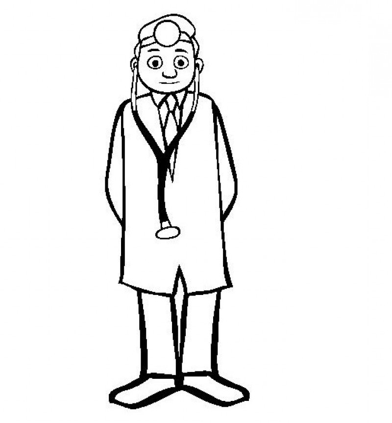 A Helpful Doctor Coloring Page - Kids Colouring Pages