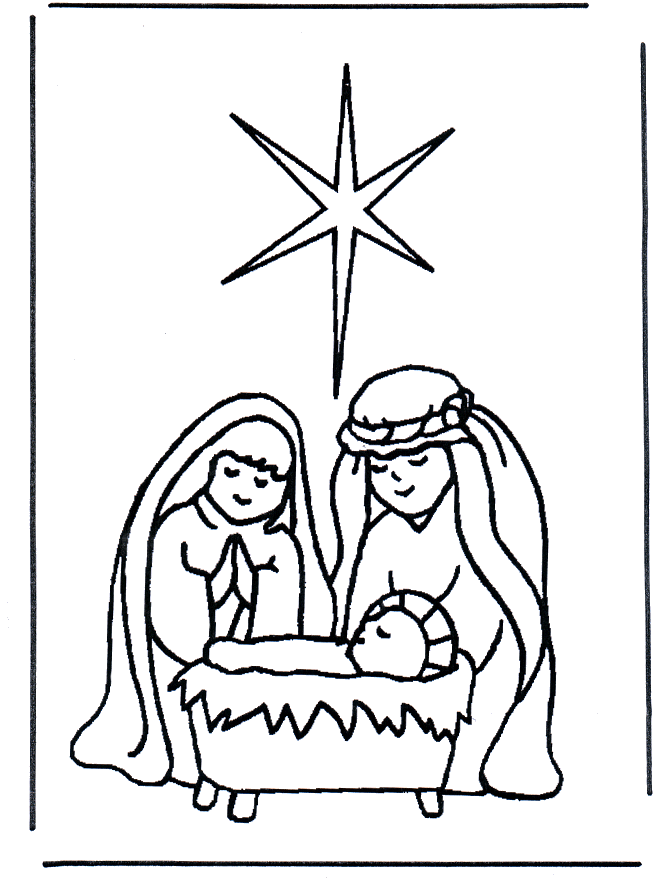 jesus crib Colouring Pages