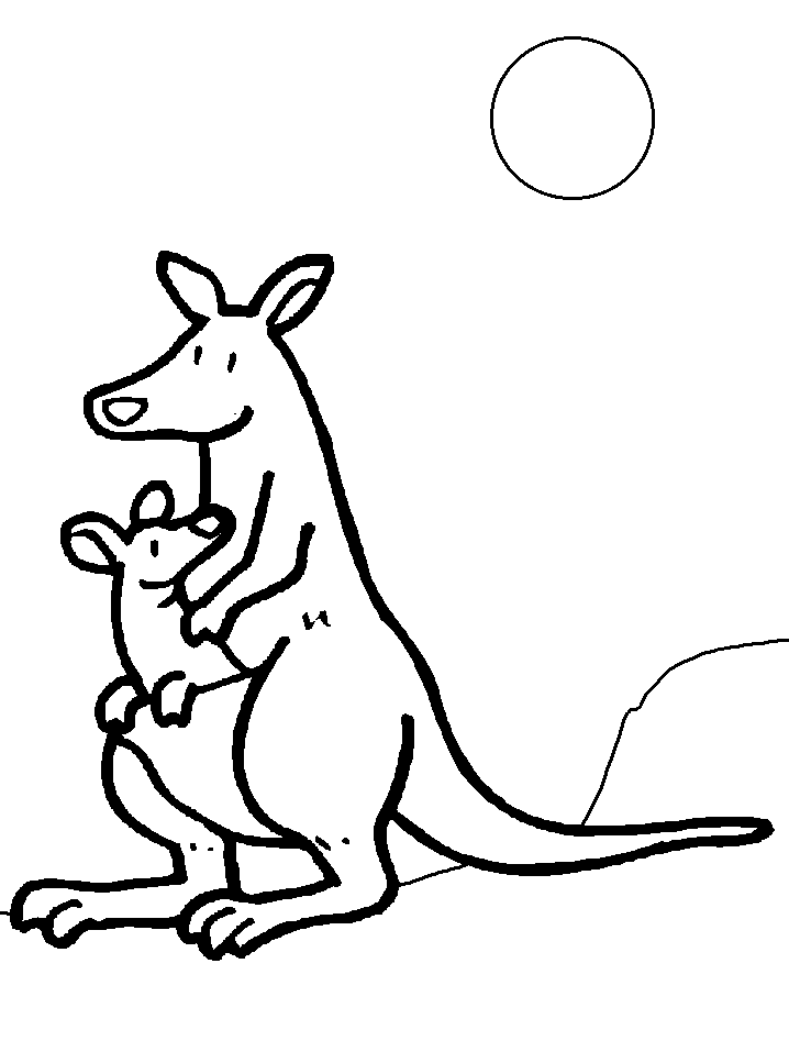 Baby Kangaroo Coloring Pages