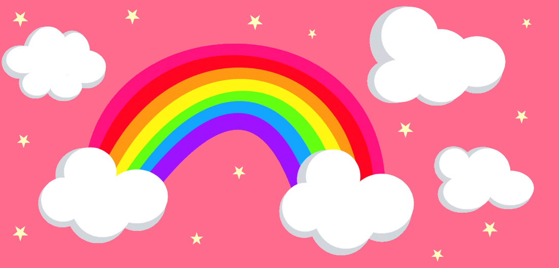 clouds and rainbow artoon