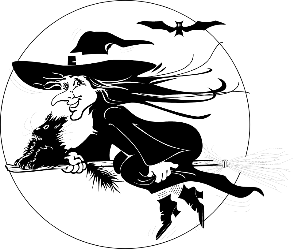 Free Stock Photos | Illustration of a witch flying on her ...