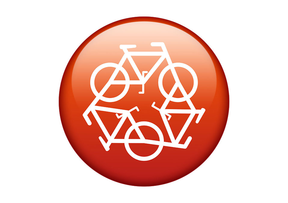 Free Stock Photos | A red recycling symbol of bicycles on a white ...