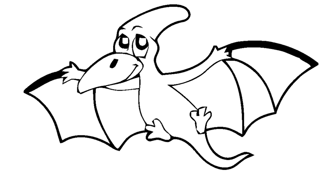 dinosaur-coloring-pages-for-kids-dragon bat bird | Easy Coloring ...