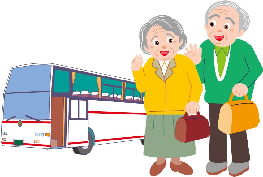 Old couple to go out and bus cartoon Vector | Vector Images - Free ...
