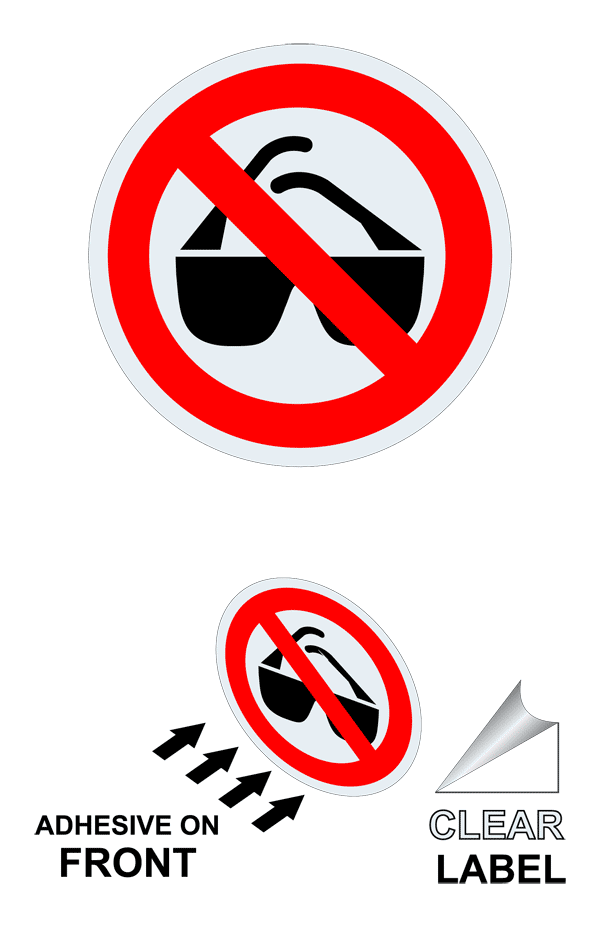 No Sunglasses Symbol Label With Symbol Prohib-