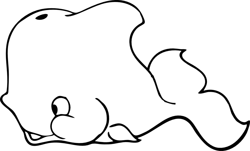 clipartist.net » Clip Art » cute whale black white line super ...