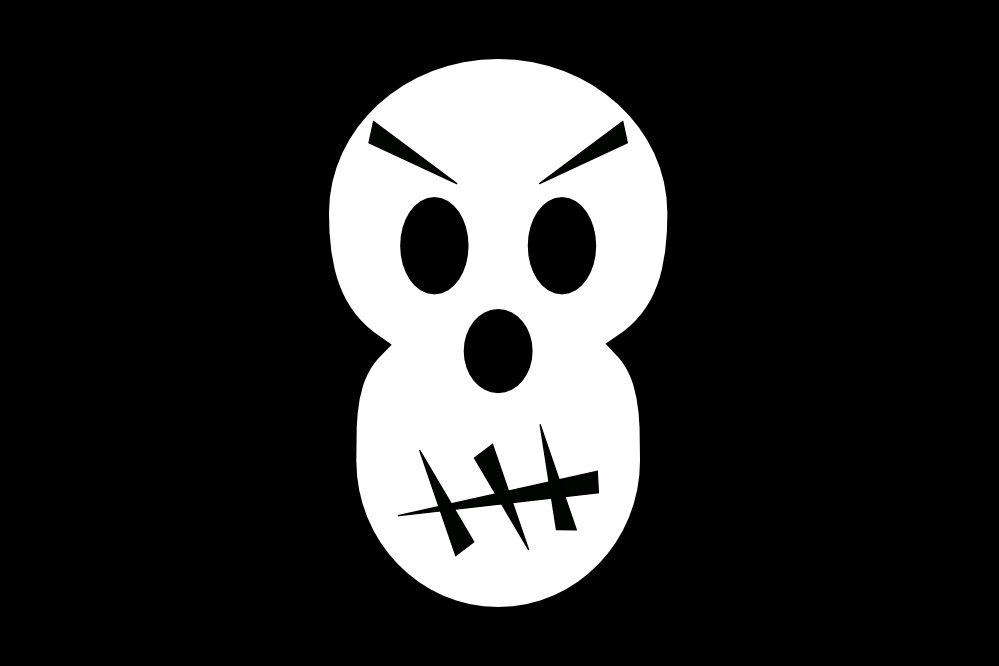 Pirate Angry Skull and Bones clipartist.net SVG Flag Flagartist.