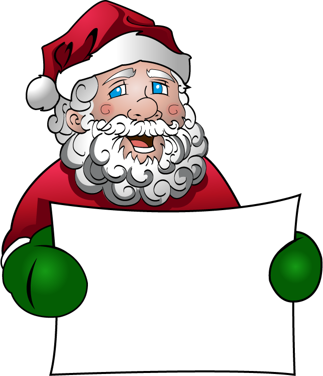 Free Clip-Art: Holiday Clip-Art » Christmas » Santa Holding Sign