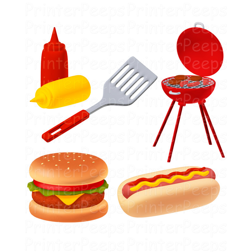 Popular items for grill clipart on Etsy