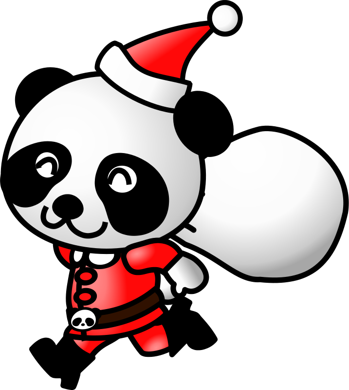 Free Panda in Santa Suit Clip Art
