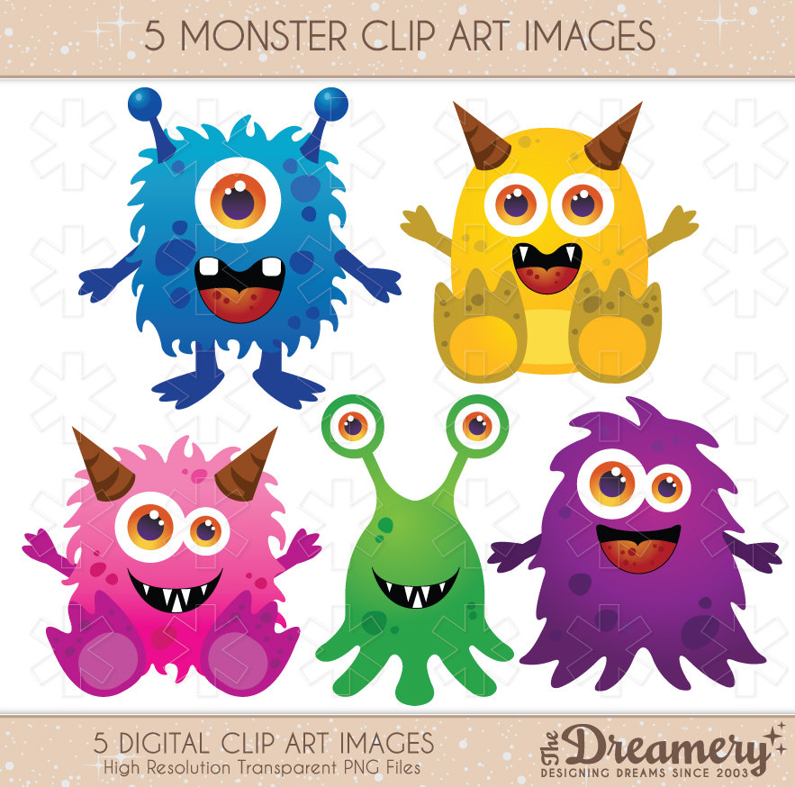 Popular items for monster clip art on Etsy