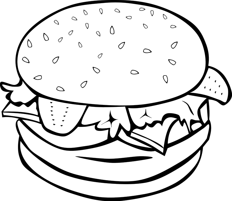 Junk Food Clipart Black And White | Clipart Panda - Free Clipart ...