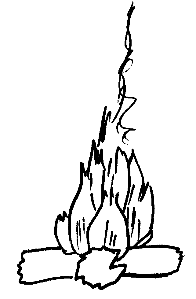 Black And White Campfire Clipart