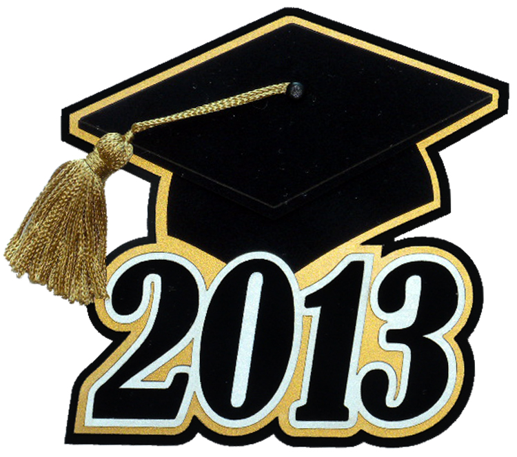 Paper Wizard Grad Cap 2013 with Gold Tassel Die Cut