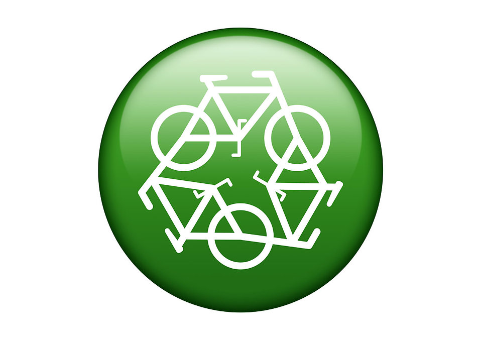Free Stock Photos | A green recycle symbol of white bikes on a ...