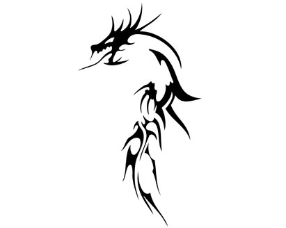 Dragon Tattoo Black And White - ClipArt Best