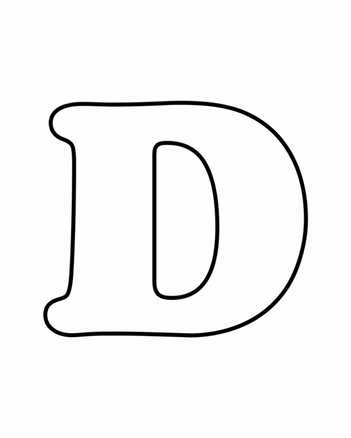 Free coloring pages of adult letter d