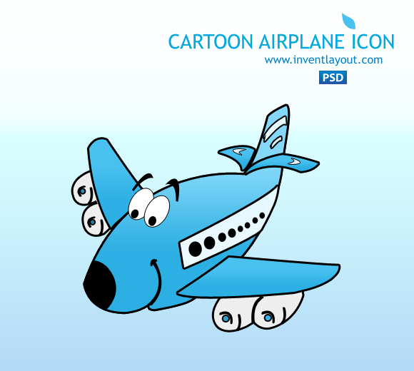 Cartoon Airplane Icon PSD | Inventlayout.com - Download free PSD ...