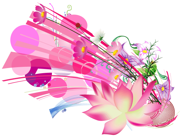 Beautiful Pink Lotus Flower Vector Free | 123Freevectors