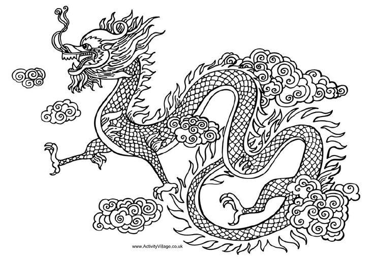 Chinese+Dragon+Drawings | Great Chinese Dragon black and white ...