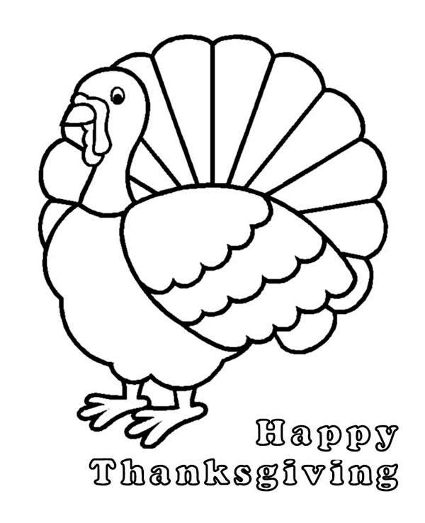 Cute Thanksgiving Day Turkey Says Happy Thanksgiving Coloring ...