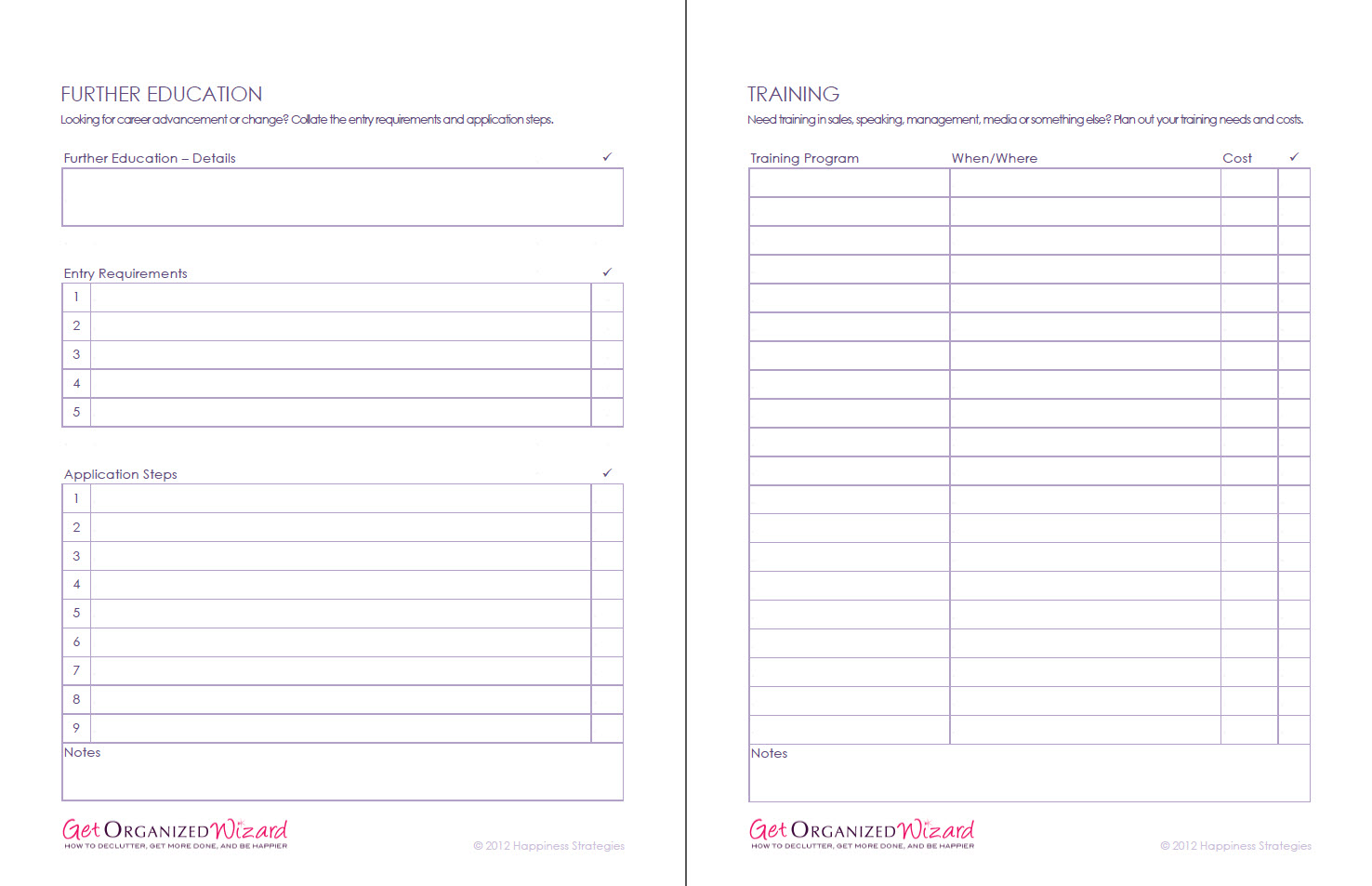 Life Management Worksheets | Life Goals & Weekly Goal Setting Planners