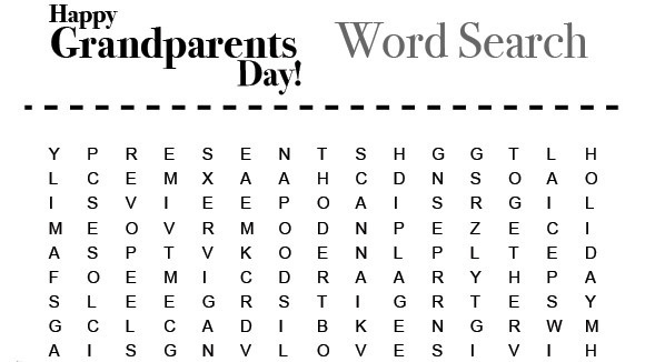 Grandparents Day Activity: Word Search - Grandparents.com