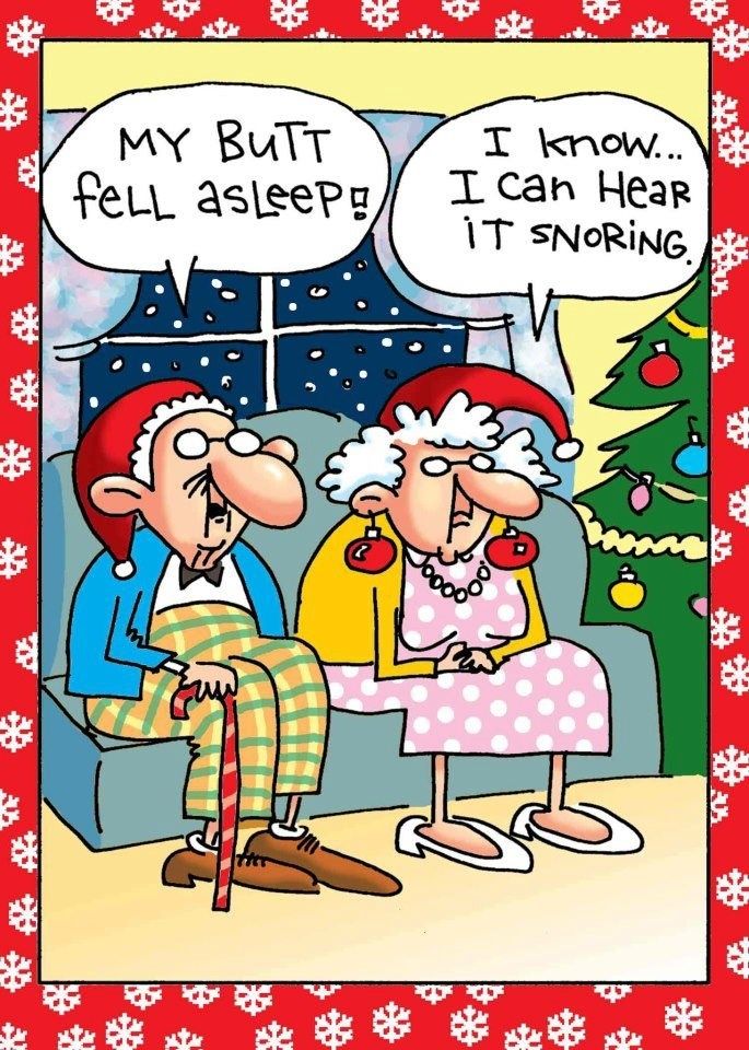 Funny elderly couple cartoon. Christmas <3 | Funny Sayings and ...