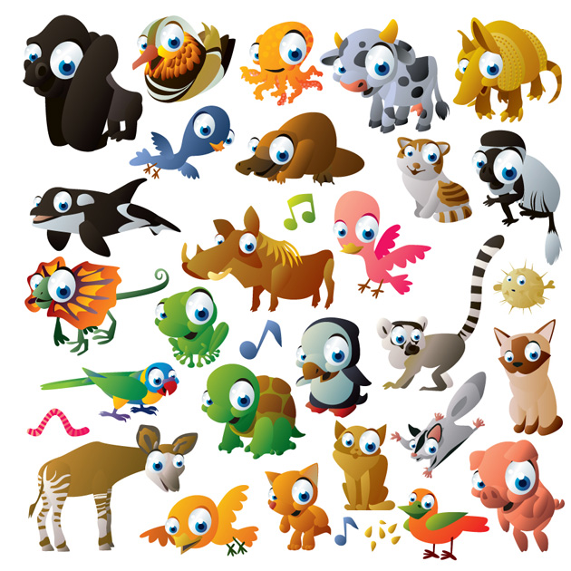 Cute Cartoon Animals Clipart - Free Clipart