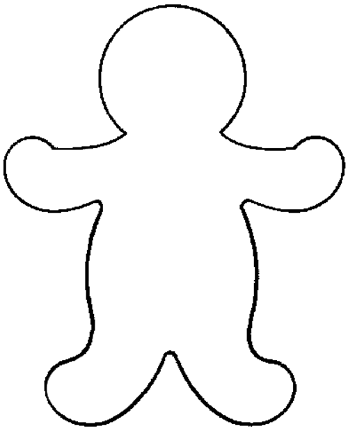 Gingerbread Man Template With Bow - ClipArt Best