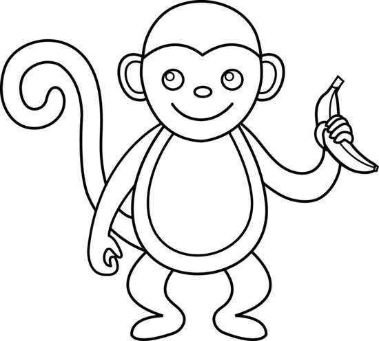 clip art outline monkey - photo #42
