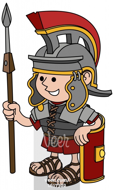roman soldier cartoon illustration Stock Illustration - Veer.com