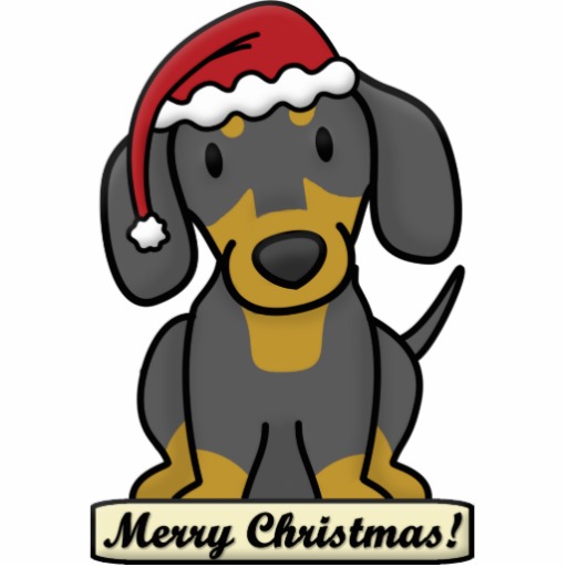 Cartoon Dachshund Christmas Ornament (Black & Tan) Photo Cut Outs ...