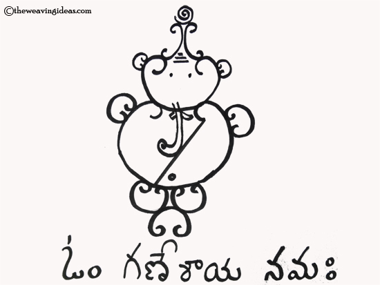 Telugu Alphabet Ganesh Drawing - theweavingideas