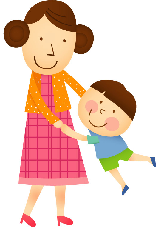 Cartoon mother and child | Vector cartoon