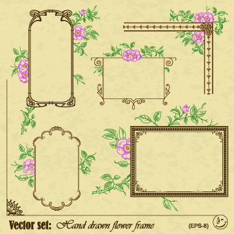 Vintage flower frame and border vector 05 - Vector Frames ...