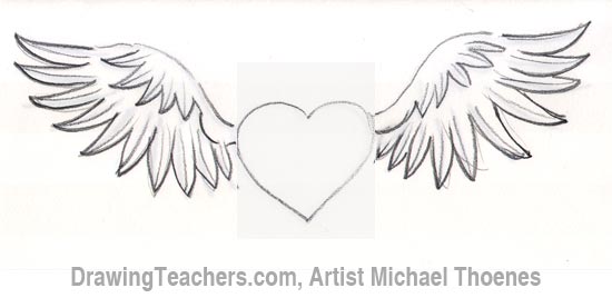 how-to-draw-a-heart-with-wings ...