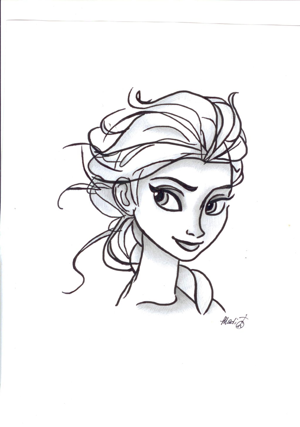 Easy Elsa Drawing - Gallery