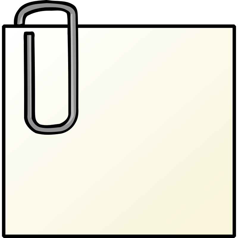 Clipart - Note with paperclip