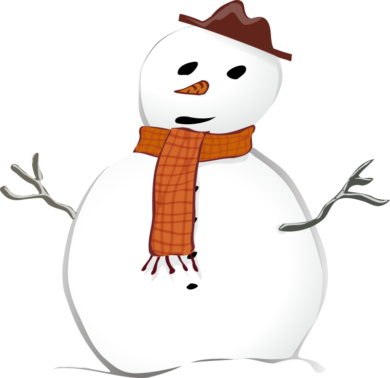 Free Snowman With Scarf Clip Art