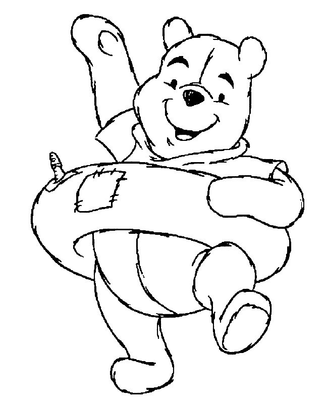 Winnie The Pooh Was Playing Alongside Friends Coloring Pages ...