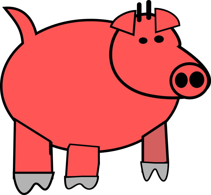 Cartoon pig SVG Vector file, vector clip art svg file