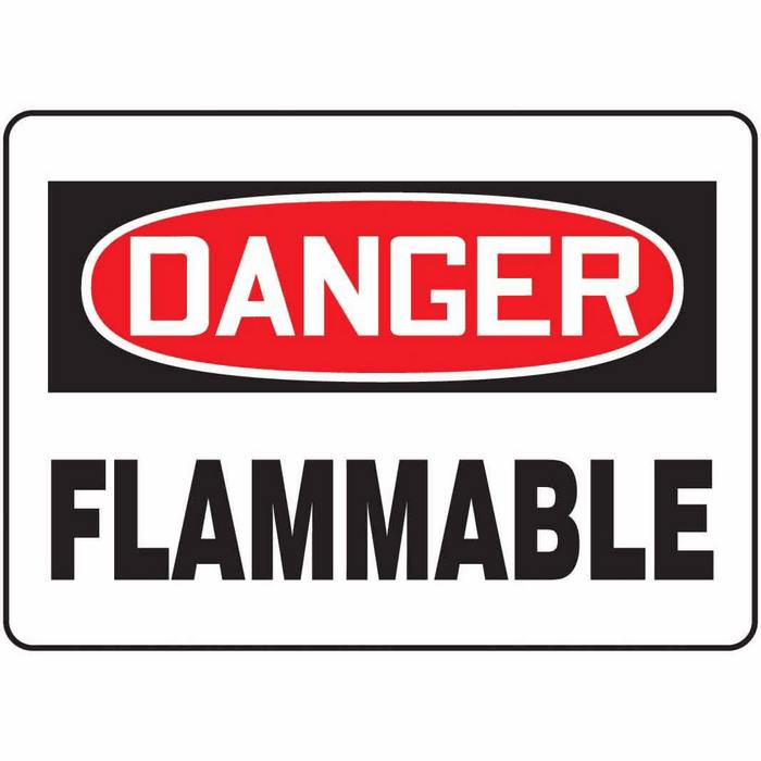 Safety Sign, Danger - Flammable, 7" X 10", Adhesive Vinyl ...
