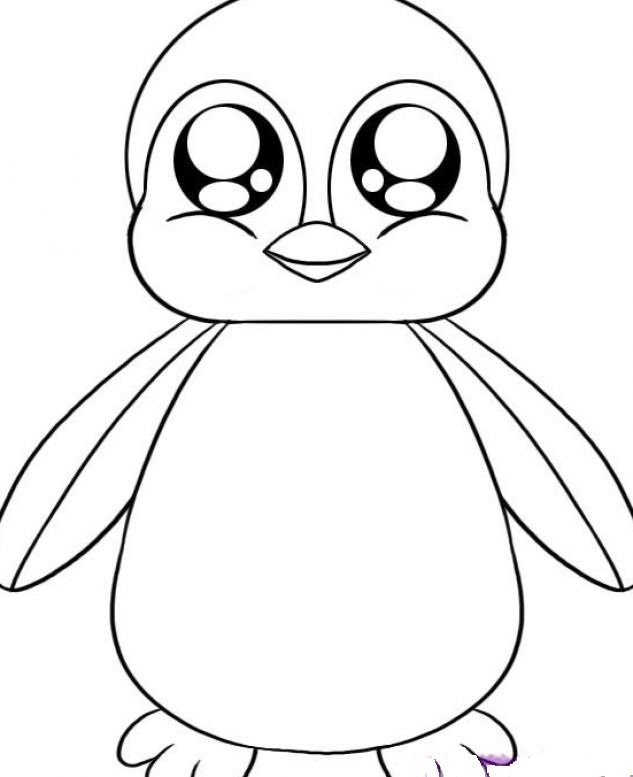 Baby Penguin Skating Coloring Page | Kids Coloring Page