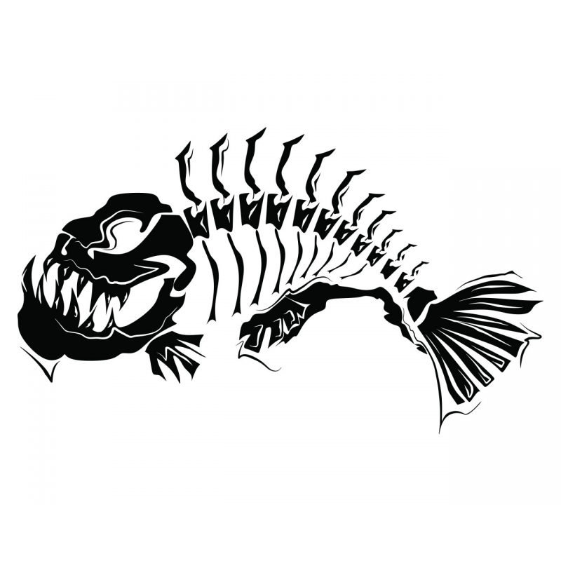 Fish Skeleton Modern Art Wall Tattoo Feature Wall Decal Vinyl ...