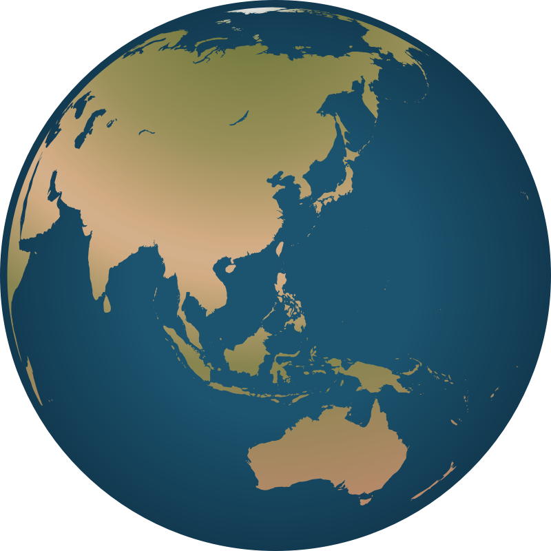 Clipart - Globe facing Asia and Australia
