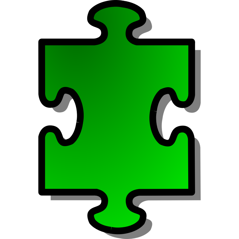 Clipart - Green Jigsaw piece 01