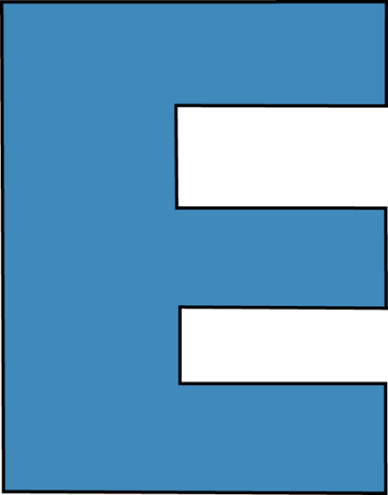 Blue Alphabet Letter E Clip Art - Blue Alphabet Letter E Image