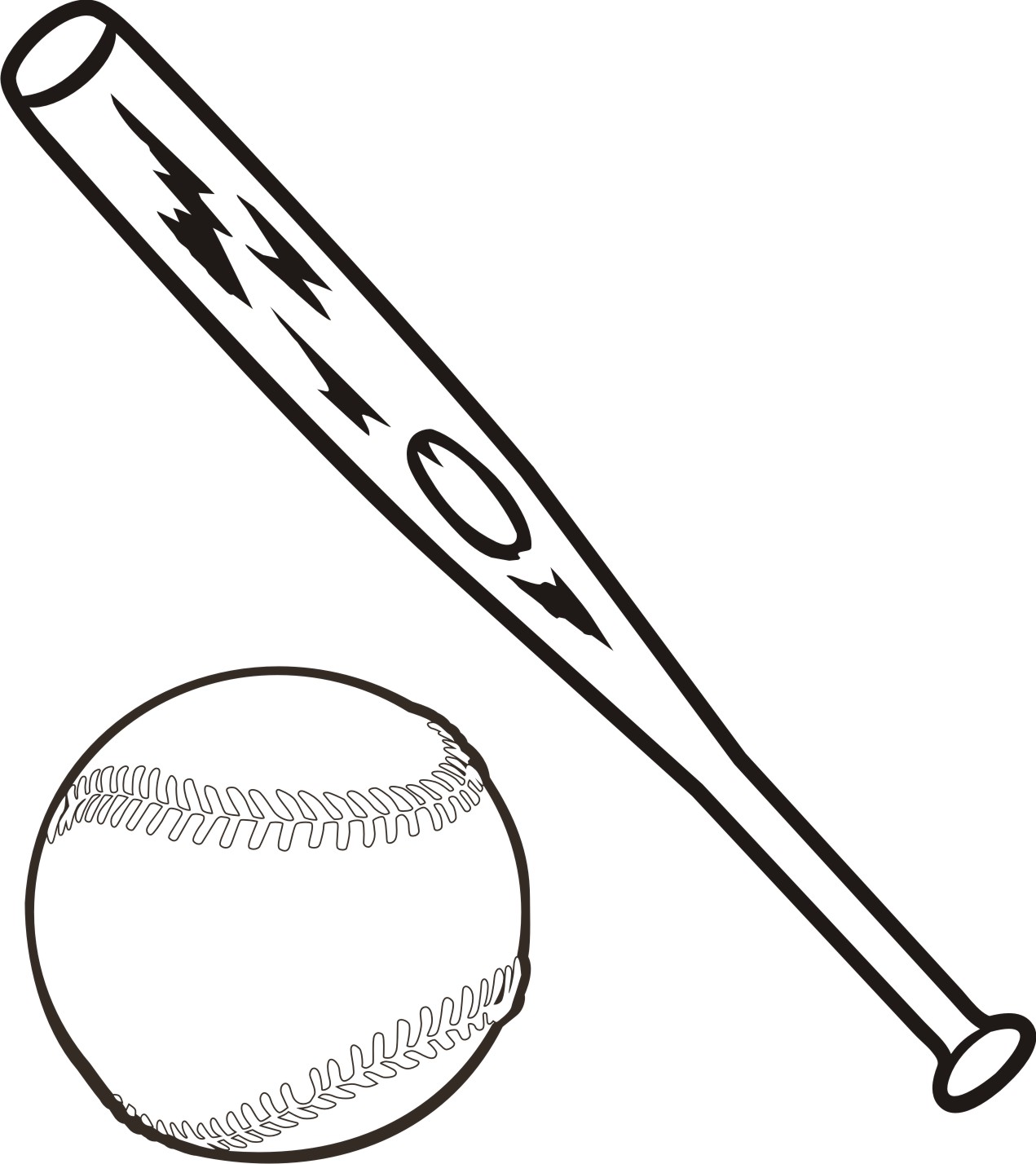 Picture Of Baseball Bat And Ball - ClipArt Best